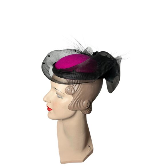 1970s/80s fascinator Derby hat by Miss Bierner for Michael Howard main image 8